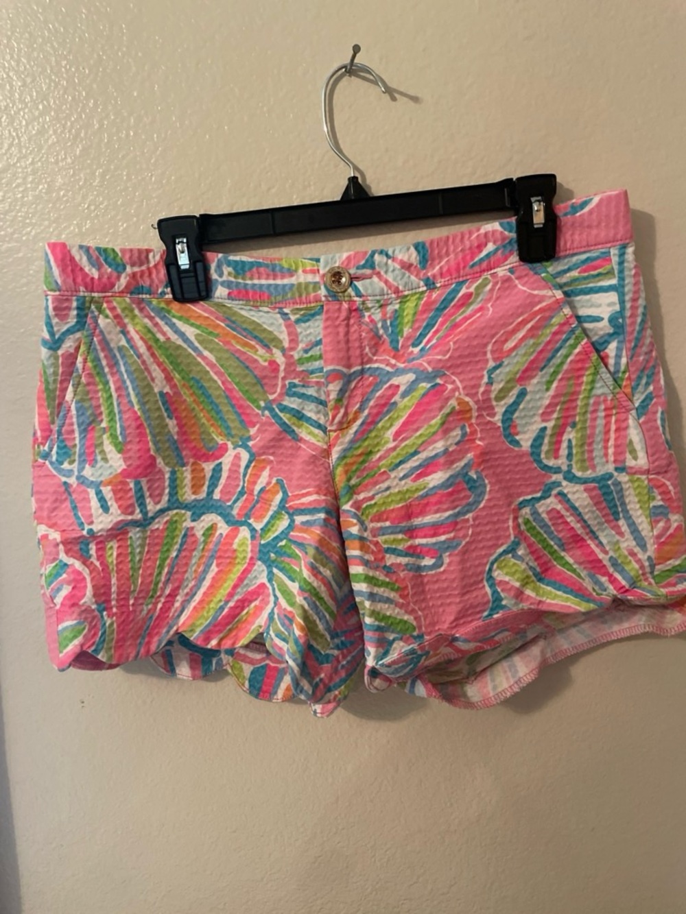 Lilly Pulitzer Pink Multicolor Scallop-Hem Shorts
